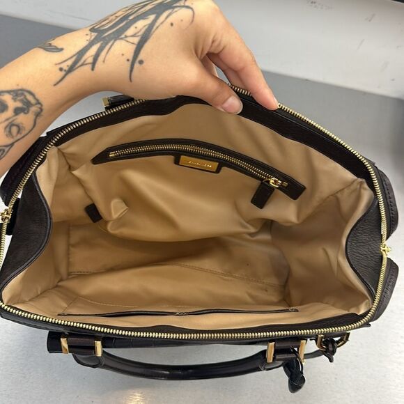 Michael Kors Collection Crocodile Embossed Purse Dark Brown - Picture 5 of 7